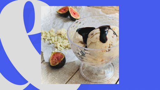 Blue cheese roast fig and balsamic ice cream