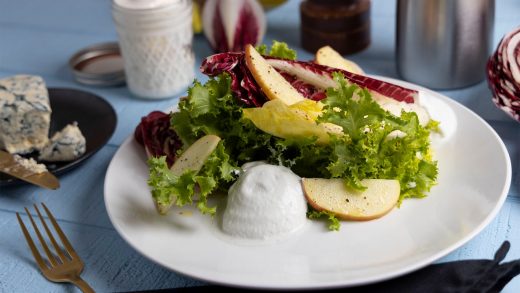 Endive salad with blue cheese foam