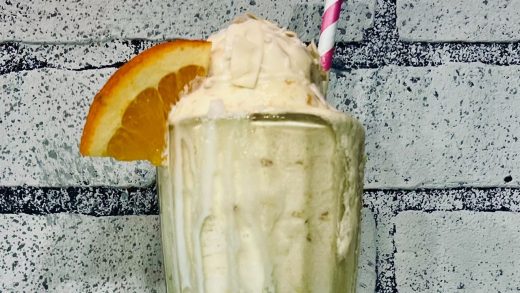 Orange, pineapple and coconut floats