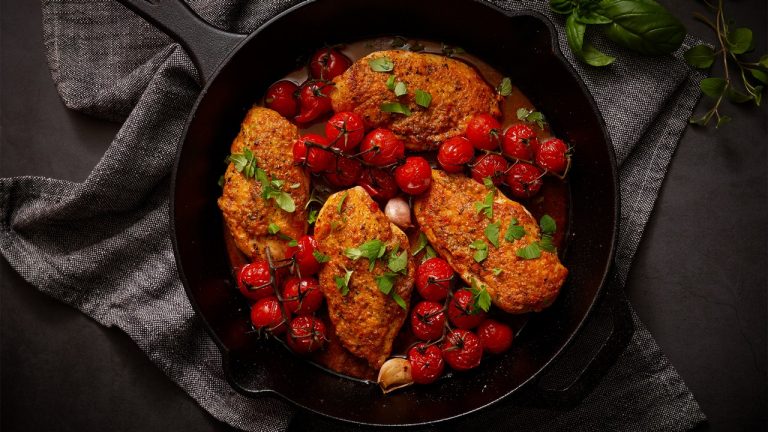 Tomato butter chicken with roasted tomatoes