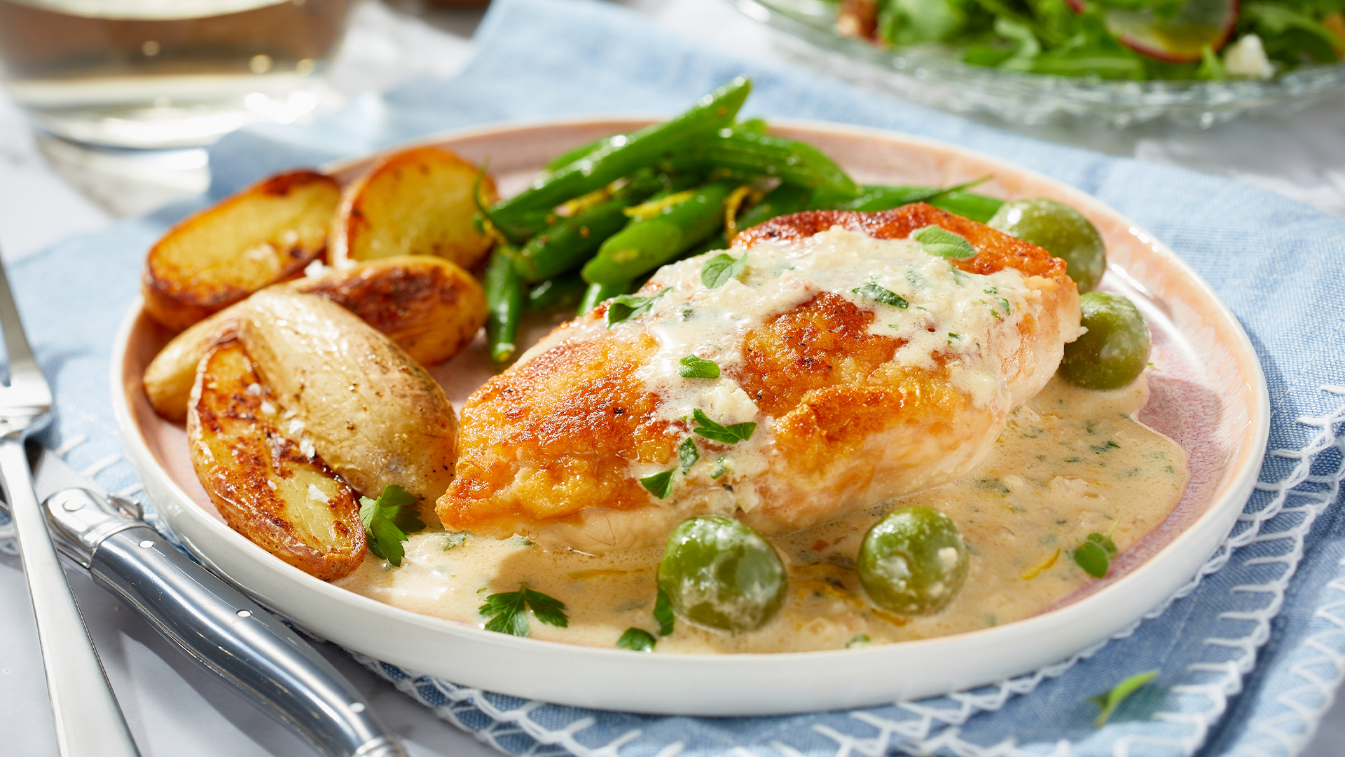 Creamy Lemon Parmesan Chicken With Olives And Herbs