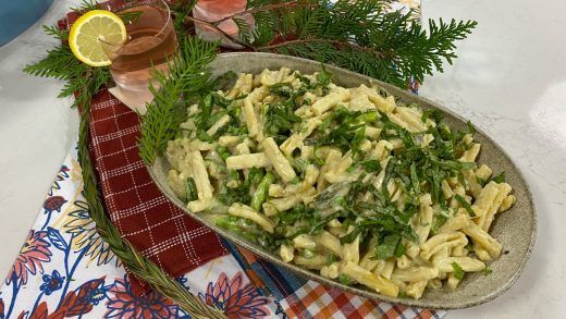 Cedar-infused cavatelli pasta