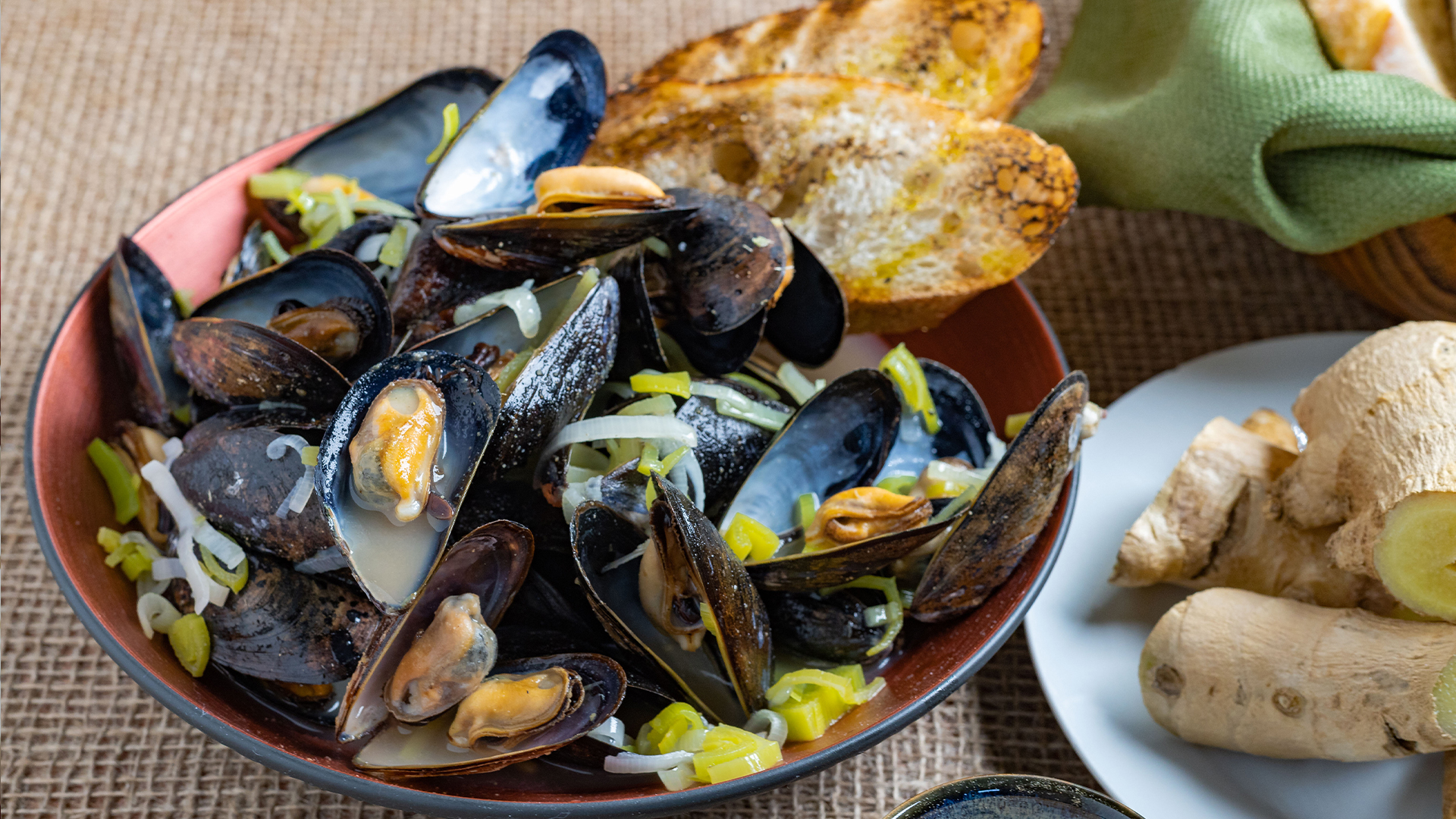 Mussels with Ginger 3 Ways