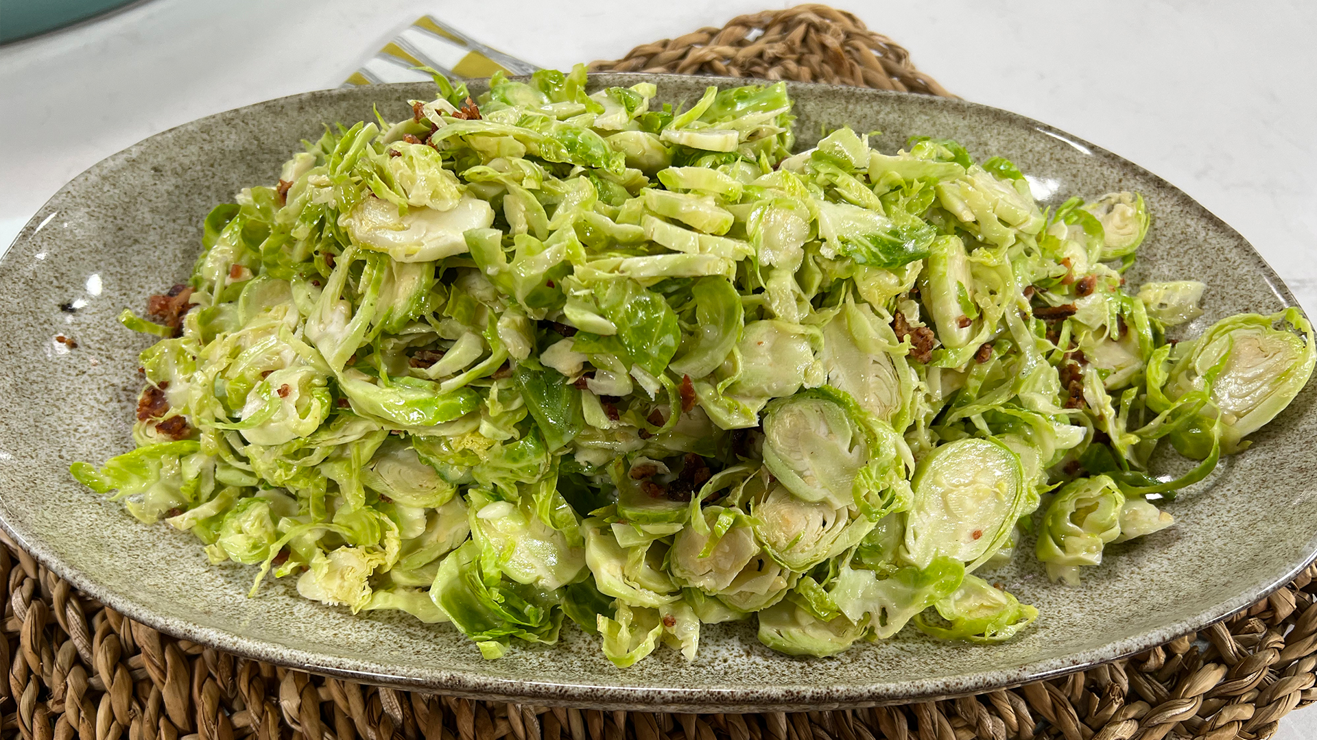 Brussels sprouts and bacon slaw