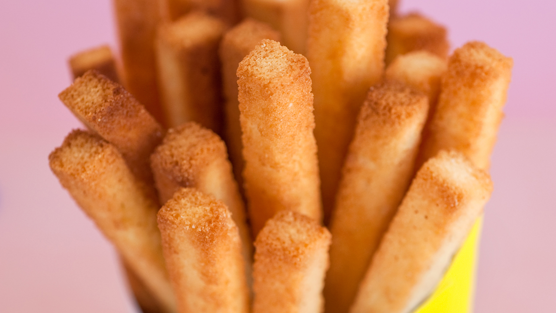 Pound cake fries with raspberry catsup