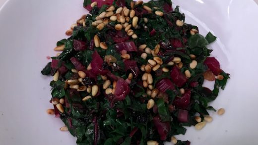 Swiss chard with raisins, currants and pine nuts