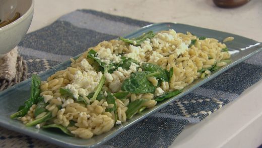 Orzo, feta and spinach