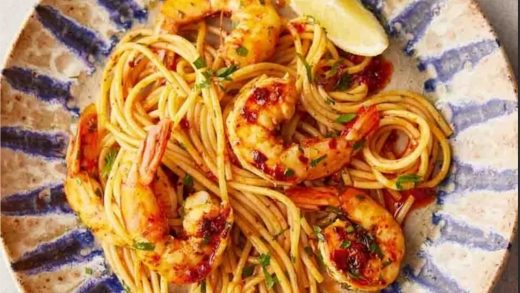 Tunisian Shrimp Spaghetti
