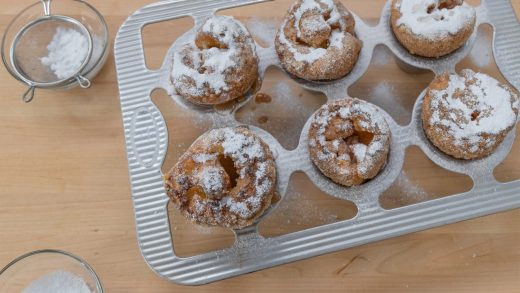 Apple cinnamon popovers with salted maple caramel
