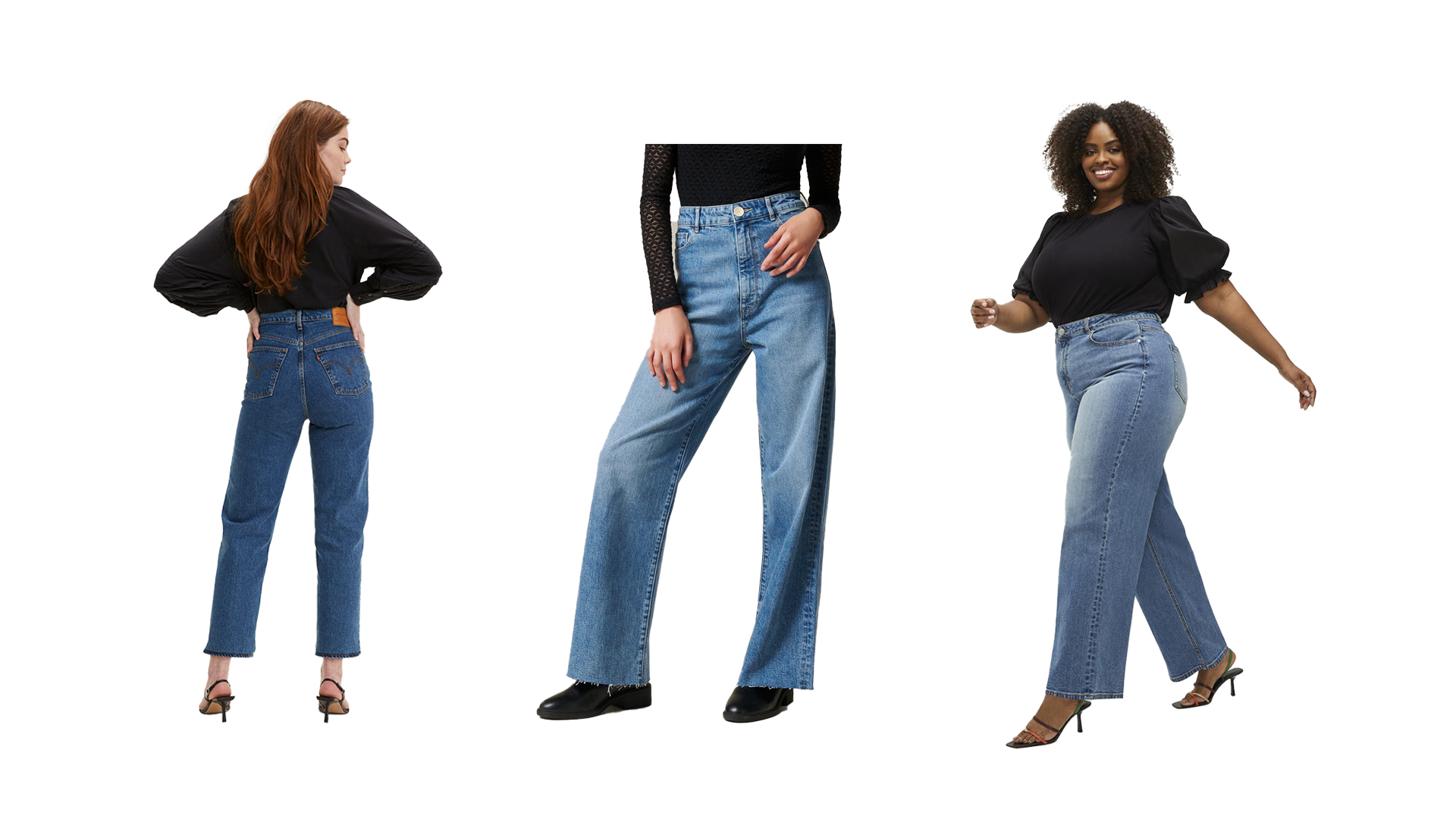 REALLY GOOD DENIM ✔️ Loving the uneven waist band and the wide leg and  floor slimming hemline are guaranteed to make you look taller