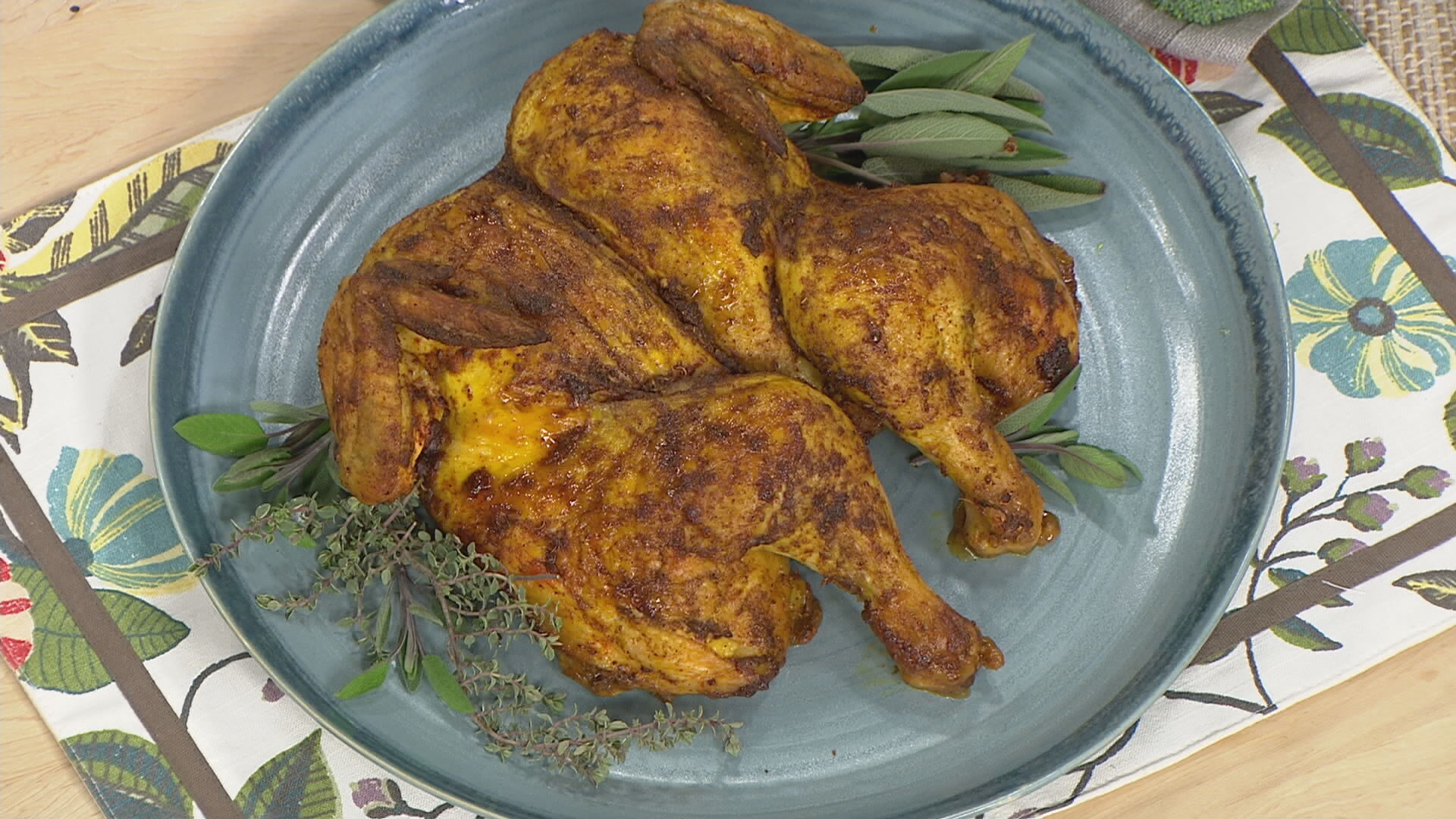 Moroccan spiced spatchcock chicken