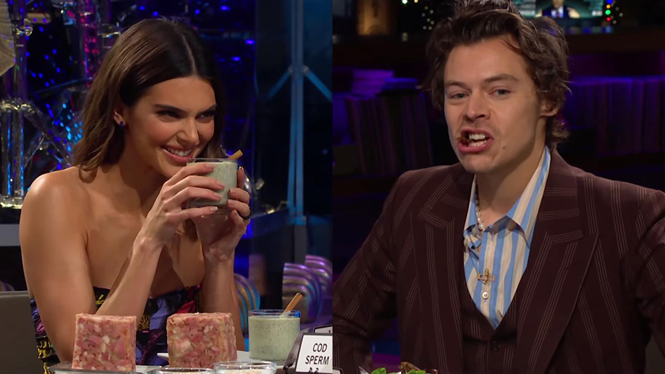 Watch Harry Styles And Kendall Jenner Get Flirty For Spill Your Guts Or Fill Your Guts