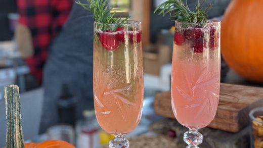 Sparking grapefruit and cranberry cocktail