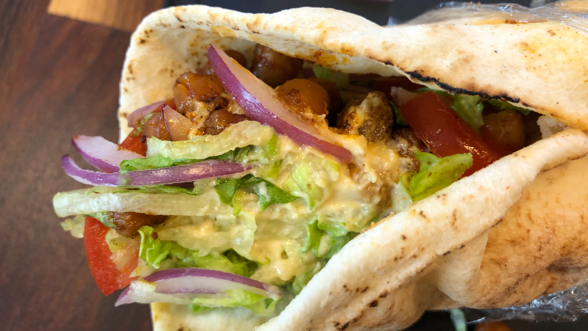 Chickpea shawarma wrap