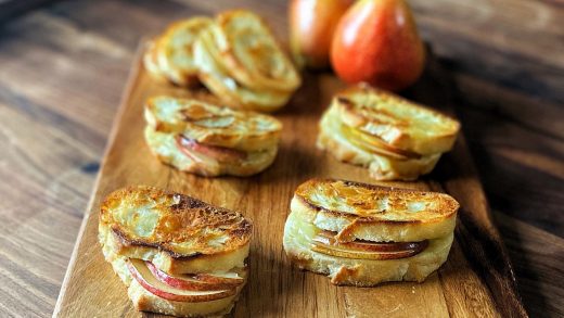 Mini Brie and pear grilled cheese