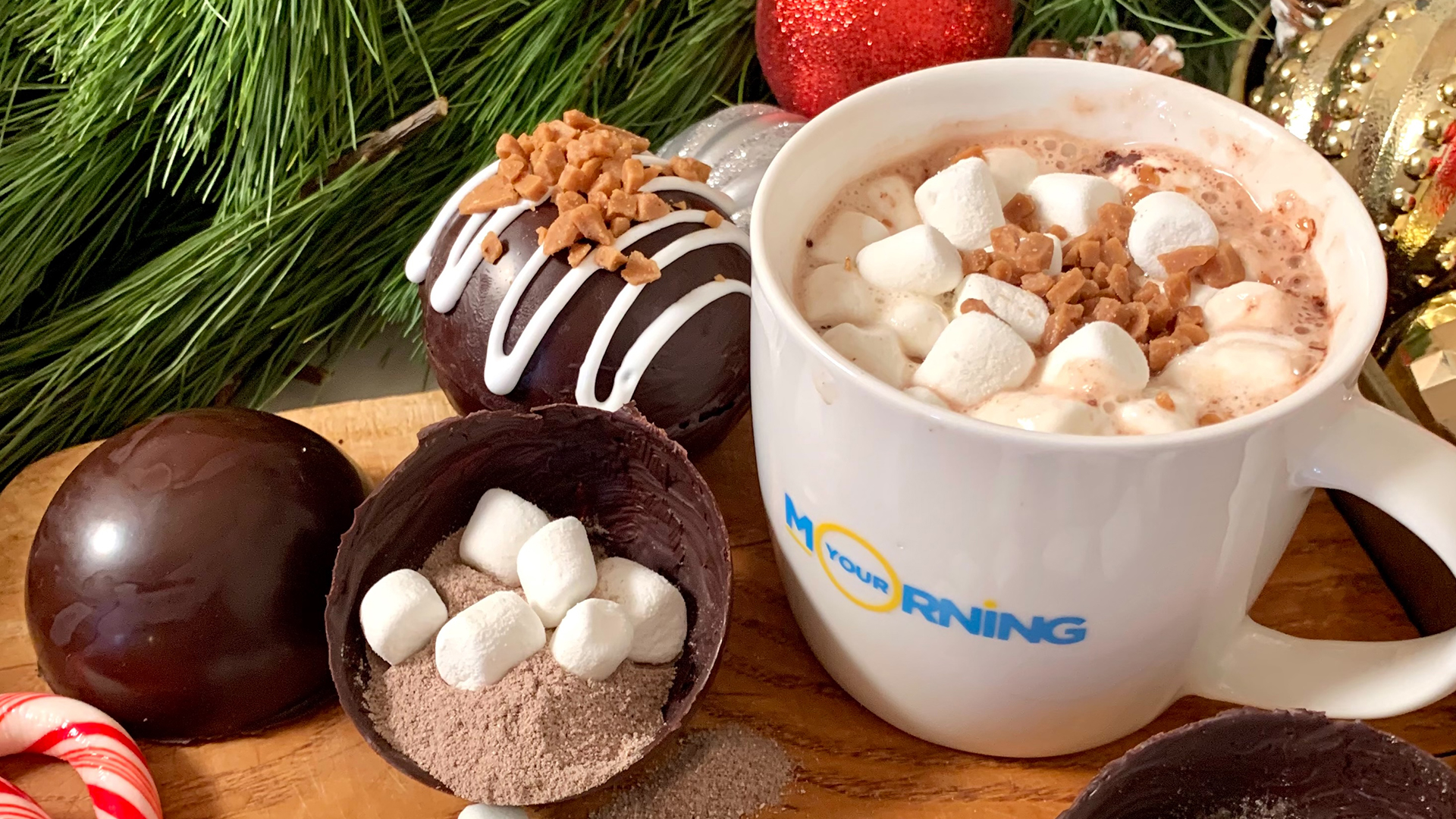 Boozy hot chocolate bombs