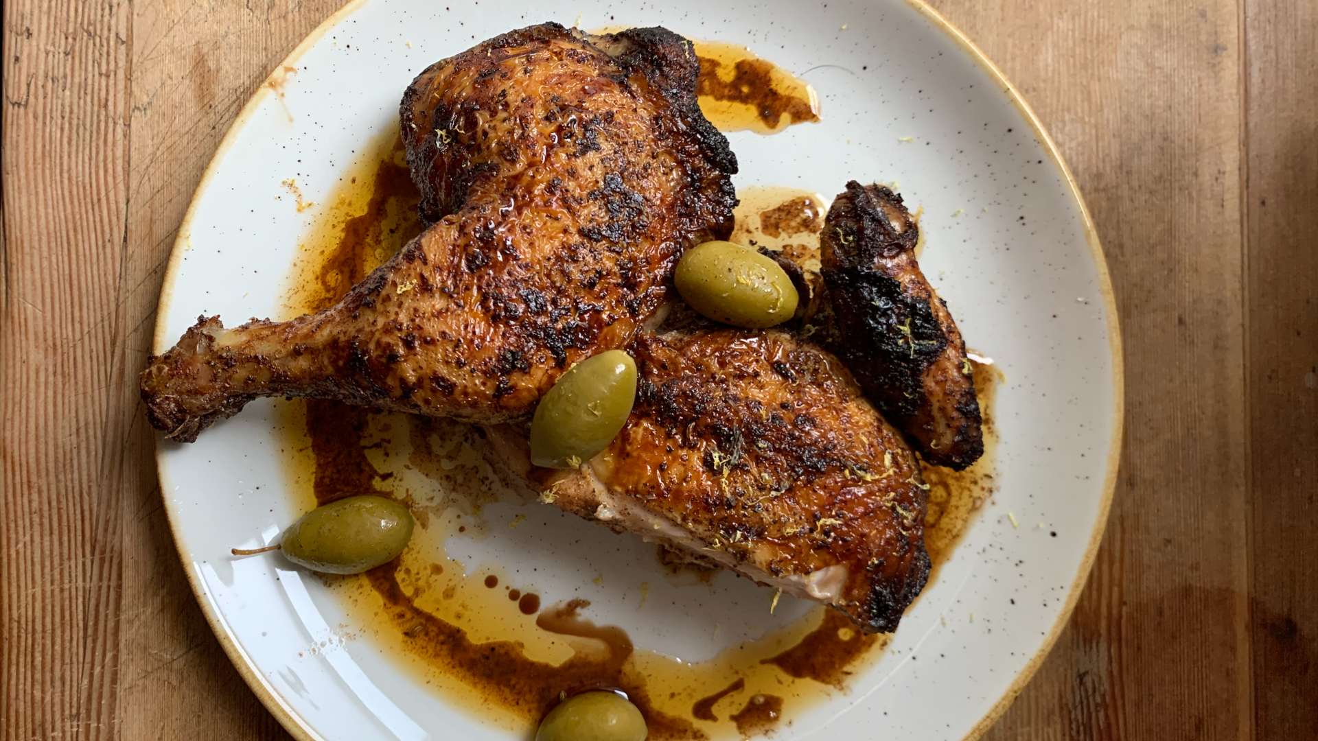 Moroccan spiced chicken with olives and lemon