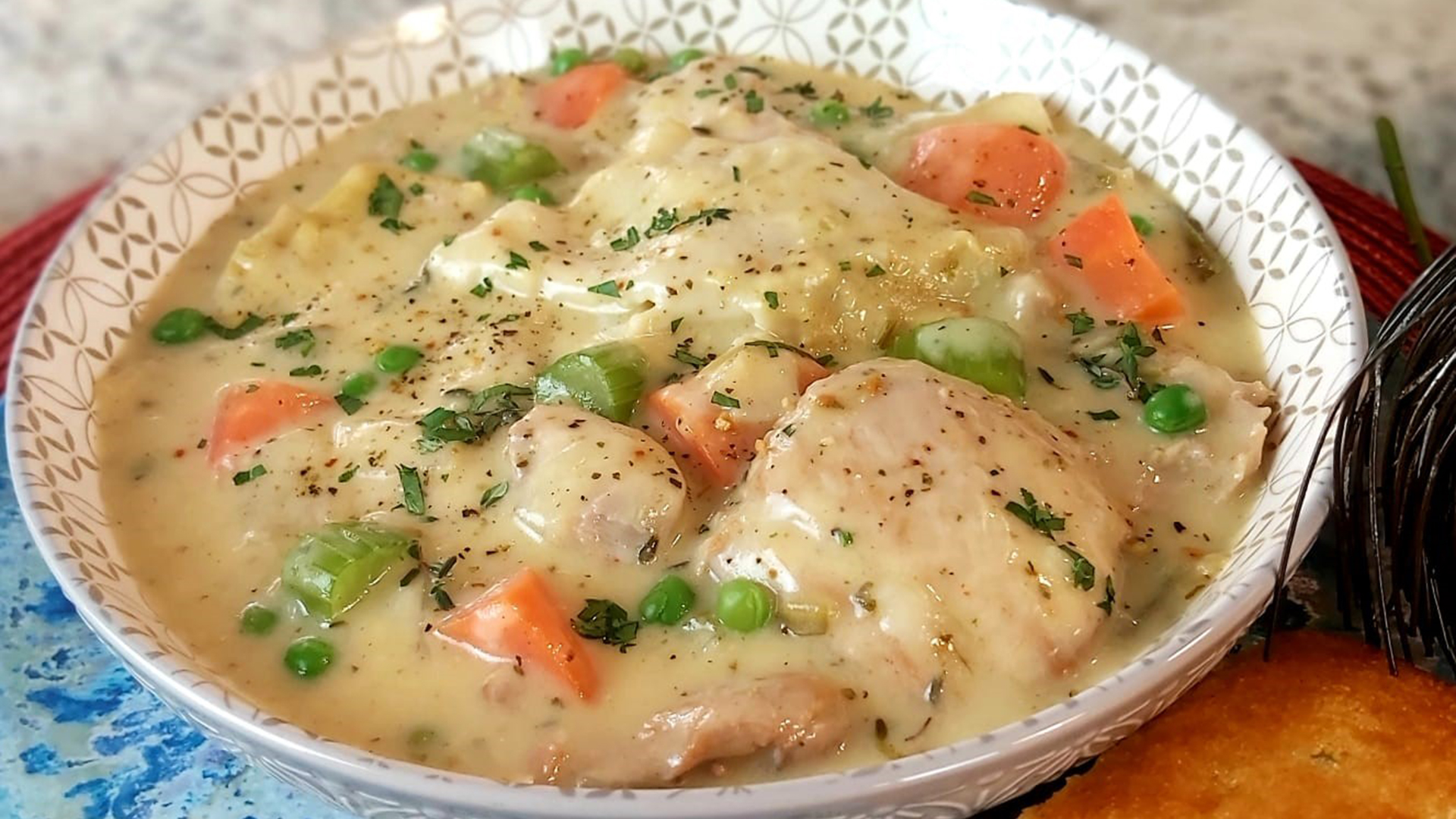 Southern chicken and dumpling soup with red wine vinegar ...