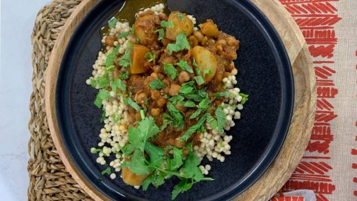Fall vegetable tagine with Israeli couscous