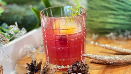 Whisky cranberry orange cocktail