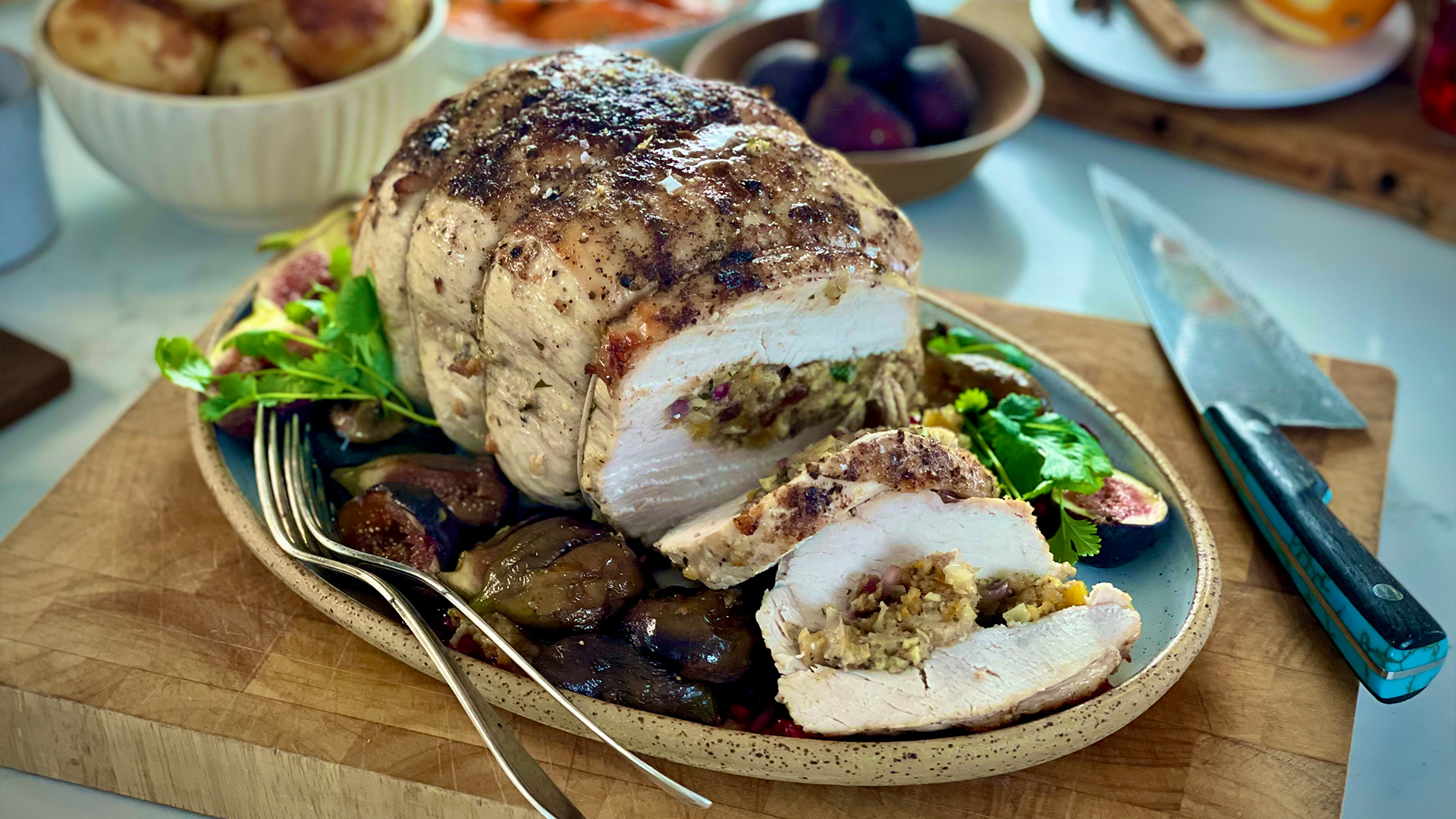Jewelled pot roast moroccan turkey breast