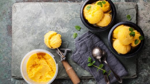 Mango, lime and ginger fro-yo