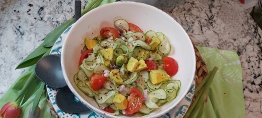 Cucumber, tomato and avocado salad