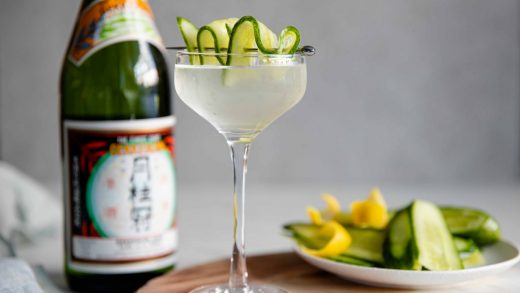 Coconut and cucumber sake martini