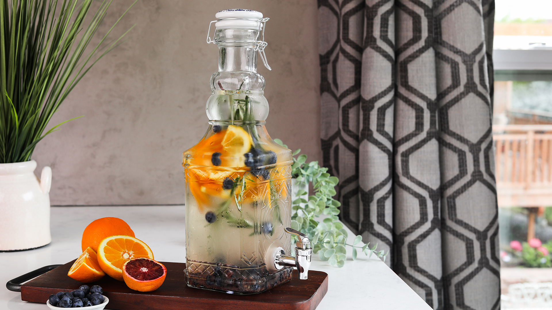 Blueberry orange water infusion