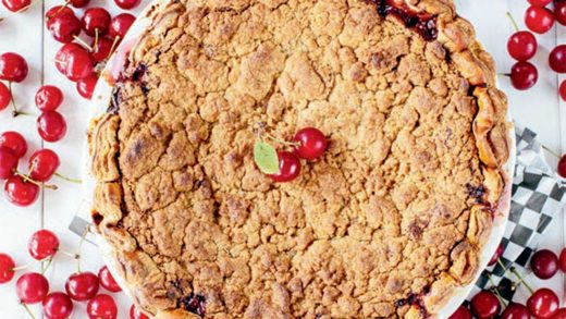 Sour cherry pie with double crust