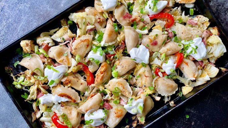 Sheet pan perogies