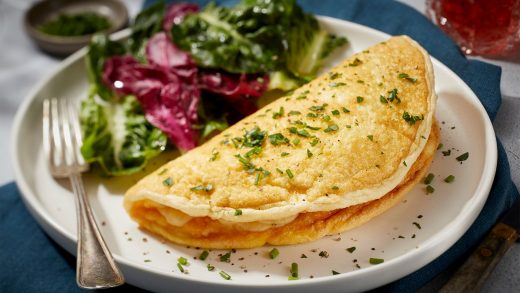 Three cheese soufflé omelette