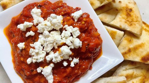 Roasted red pepper and feta dip