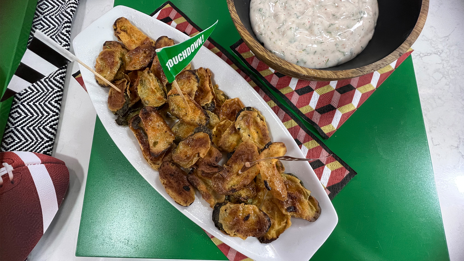 Air fryer pickle chips with ranch dip