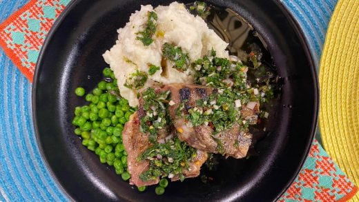 Grilled lamb chops with mint chimichurri