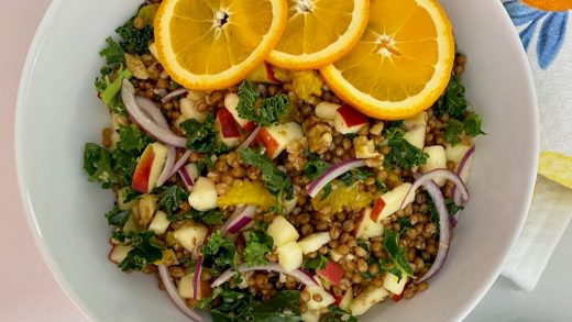 Wheat berry salad with citrus dressing