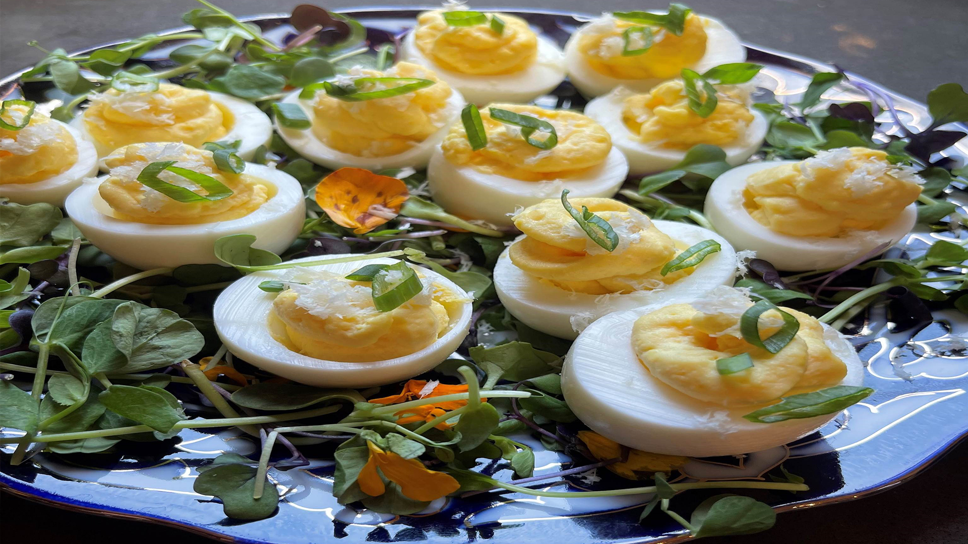 Passover style deviled eggs