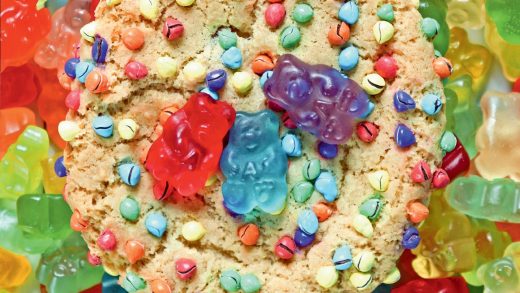 Gummy bear stuffed cookies