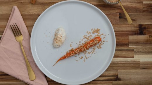 Sous vide maple carrot with maple crystals