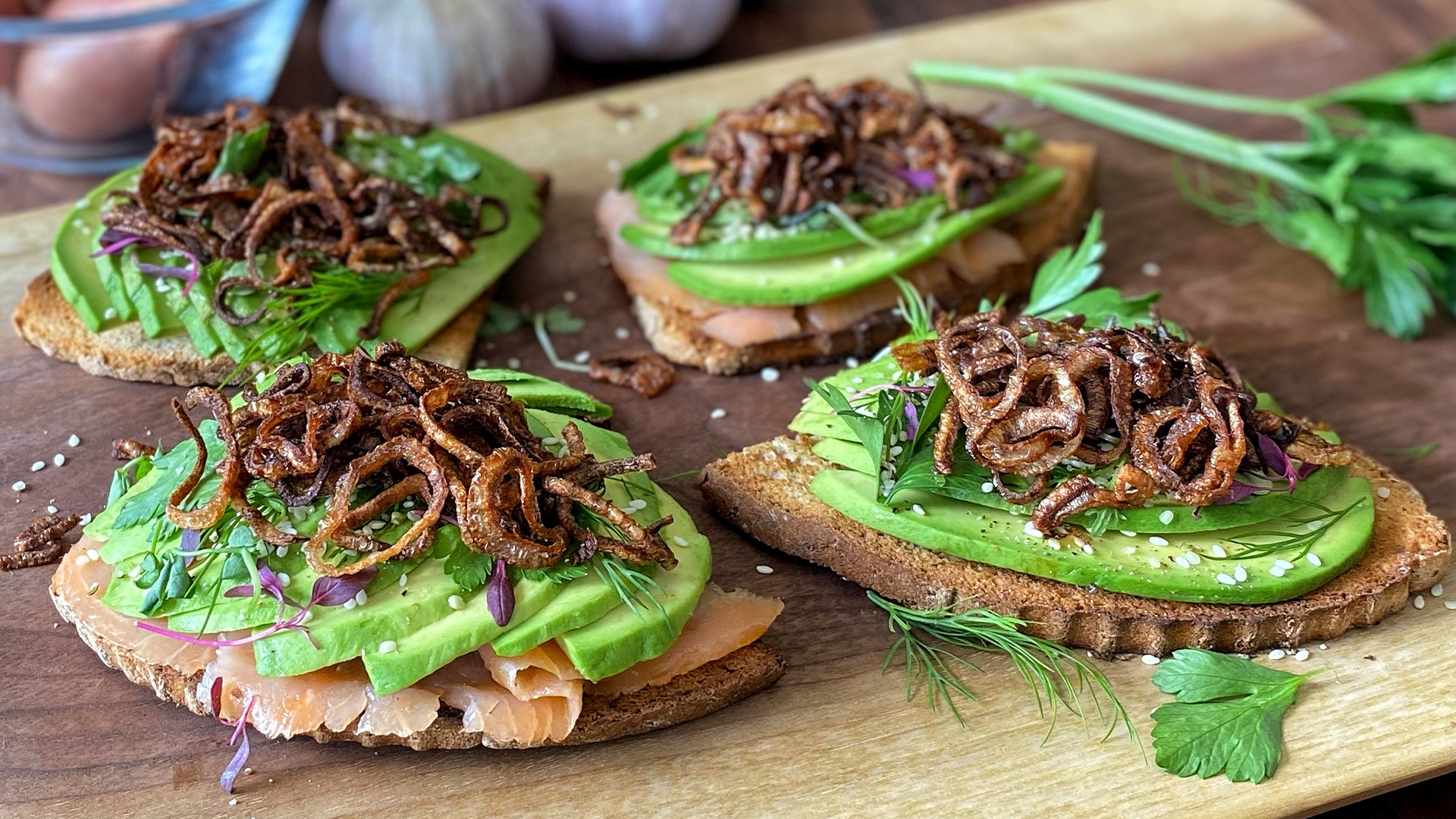 Shallot Confit Toast with Avocado, Lettuce, and Tomato — Bread Bake Beyond