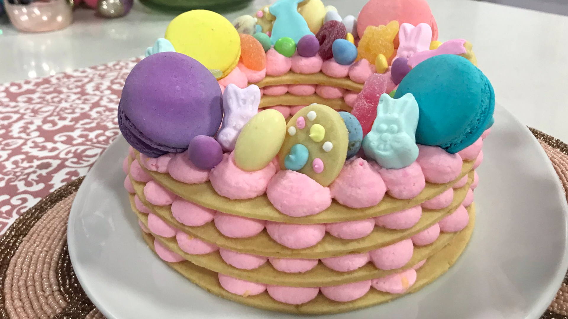 Pink lemonade Easter egg cake