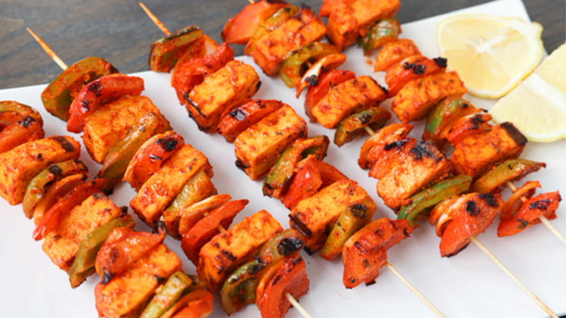 Tandoori paneer tikka with garlic naan