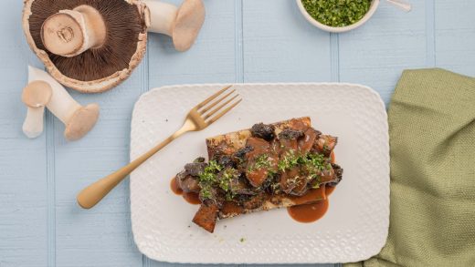 Fall mushrooms with grilled foccacia and gremolata