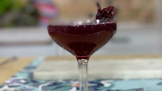 Hibiscus rum cocktail