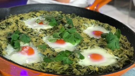 Polenta and green chilli eggs