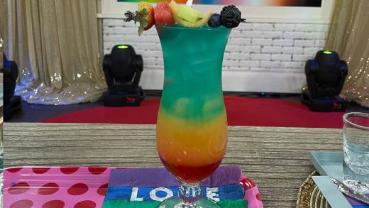 Rainbow paradise cocktail