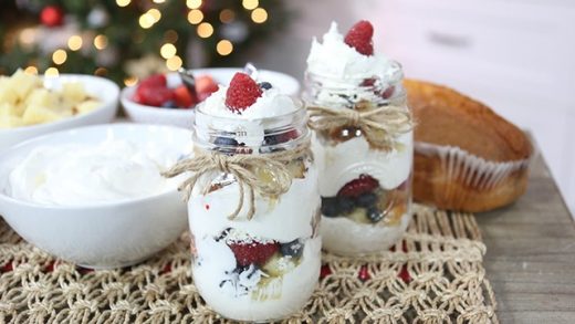 Festive berry trifle
