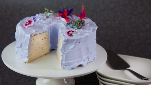 Lavender angel food cake