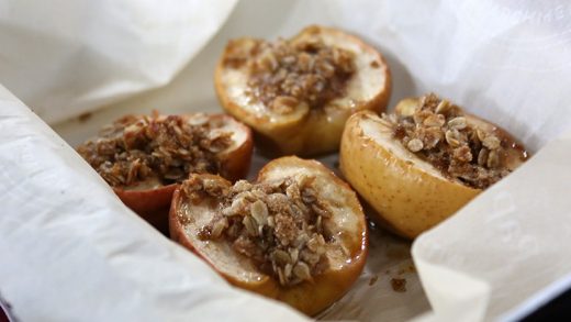 Baked apple with oat filling