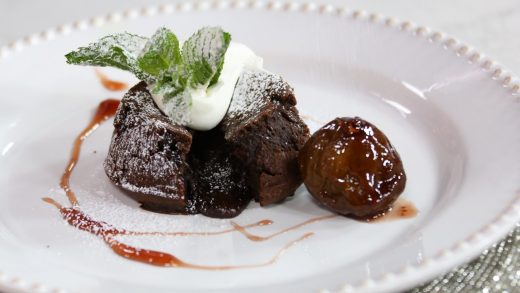Holiday spice chocolate and coffee molten cake